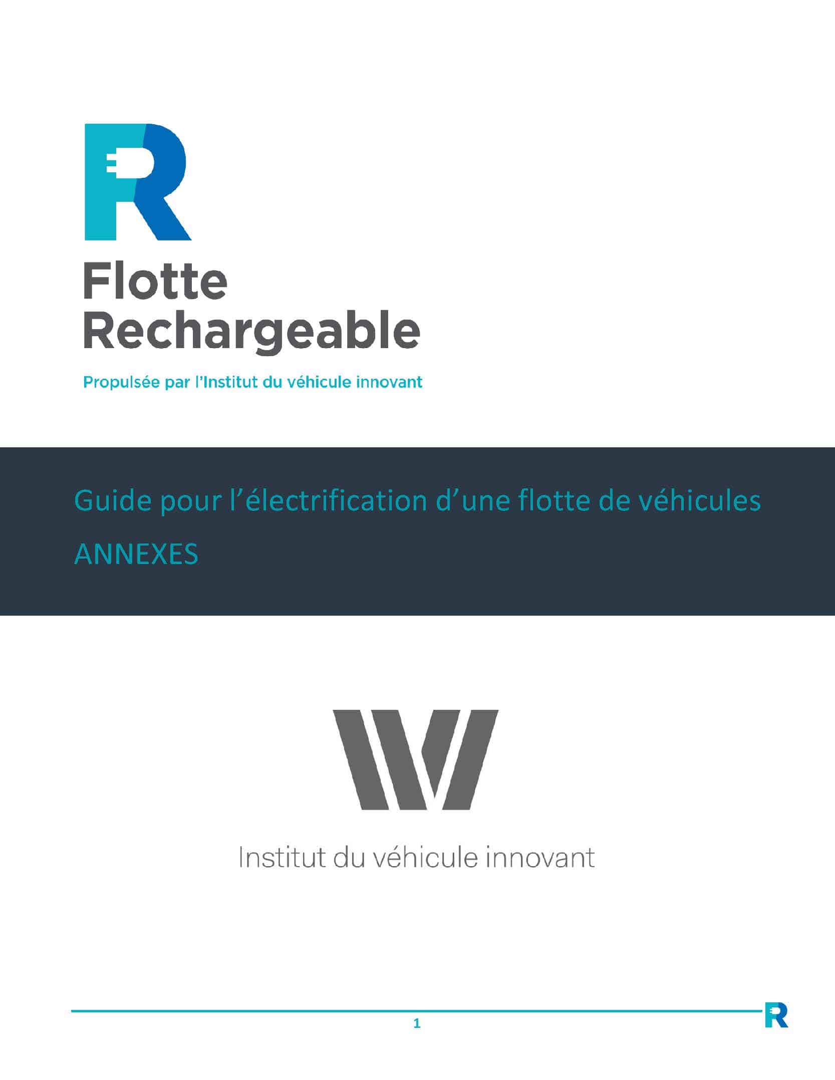 Annexe - Guide pour l’électrification d’une flotte de véhicules